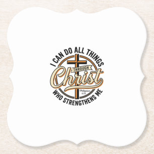 Christliche Philipper 4_13 Vintage-Zitat-Shirt Des Untersetzer