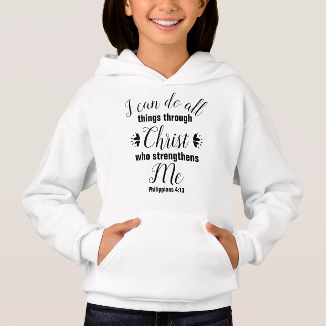 Christliche Philippinen 4:13 Bibelverse Hoodie (Vorderseite)