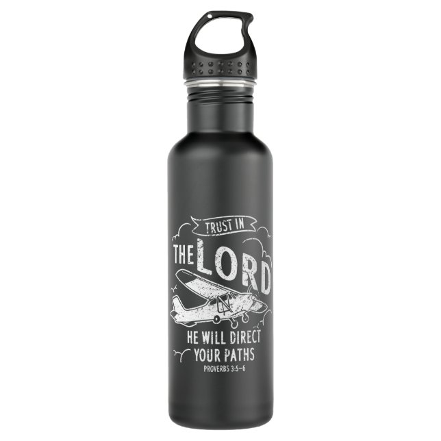 Christliche Pilotgeschenke - lustiger Pilot Edelstahlflasche (Vorderseite)