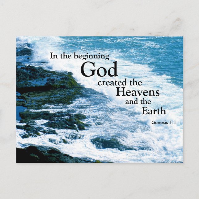 Christliche Postkarte, Gott erschaffen, Ozean, rel Postkarte (Vorderseite)