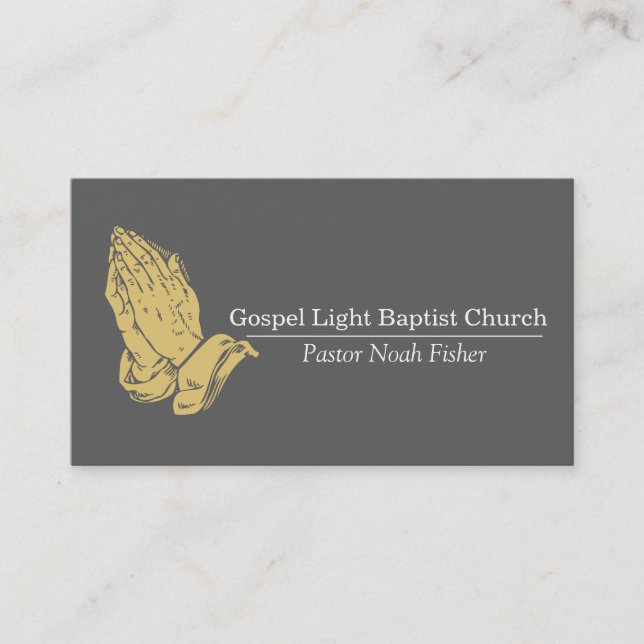 Christliche Praying Hands Pastor Christianity Card Visitenkarte (Vorderseite)