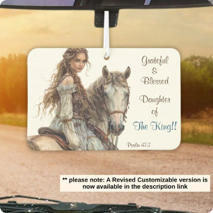 Christliche Prinzessin bei Horseback Air Freshener Autolufterfrischer