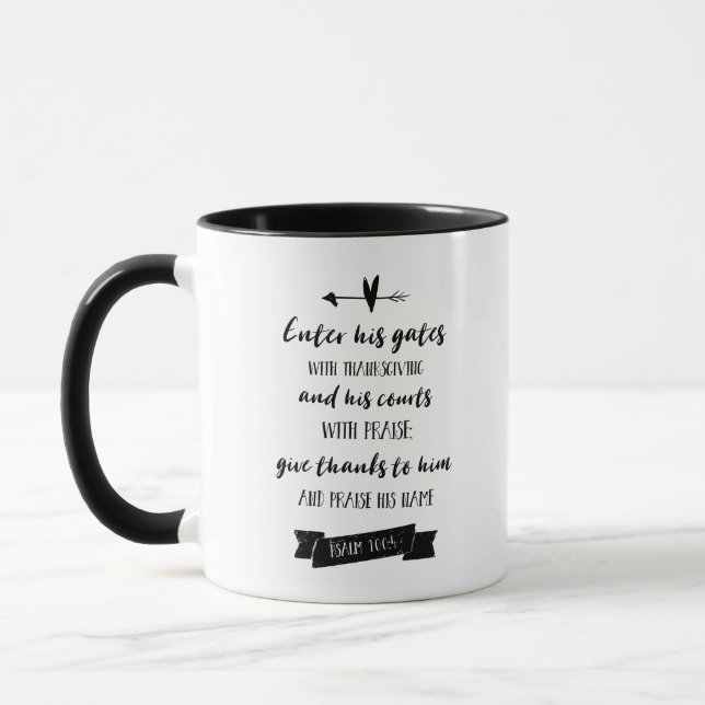Christliche Psalms Bible Verse Einfache Typografie Tasse (Links)
