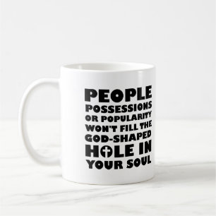 Christliche Quotes-Redewendungen in gottgestapelte Kaffeetasse