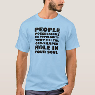 Christliche Quotes-Redewendungen in gottgestapelte T-Shirt
