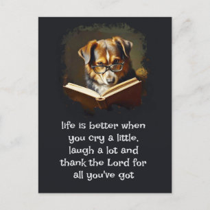 Christliche Ratschläge Spaß Weg Dog Leben ist bess Postkarte