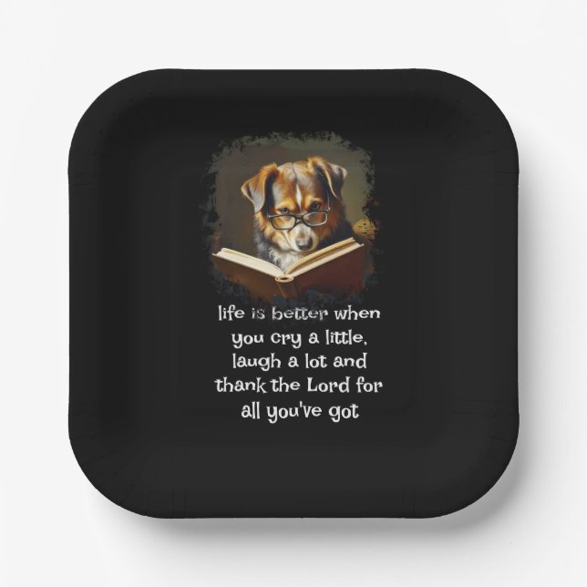 Christliche Ratschläge Spaß Wise Dog Life Pappteller (Vorderseite)