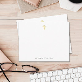 Christliche, religiöse Goldkreuz-Karte Mitteilungskarte