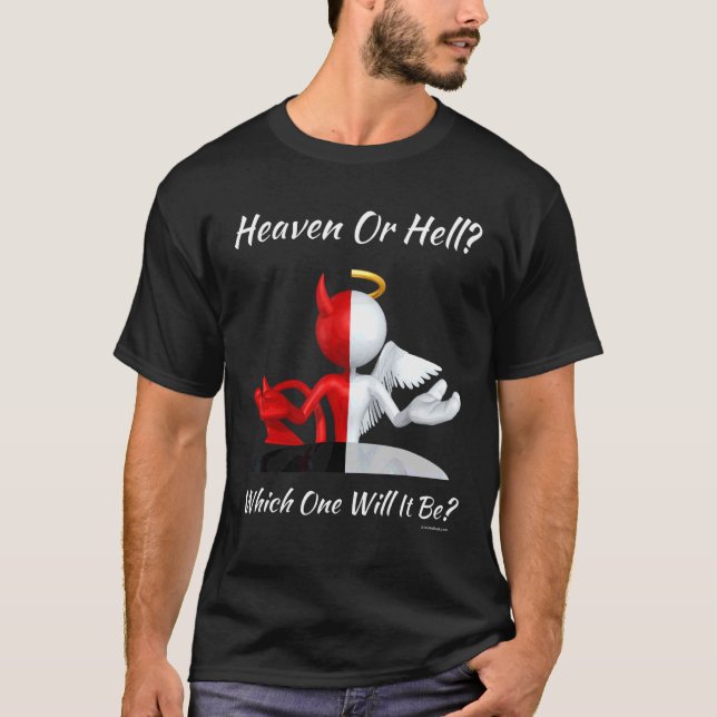 Christliche religiöse Kirche Satan Gott Himmel ode T-Shirt (Vorderseite)
