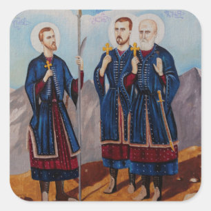 Christliche religiöse Kunstwerke Quadratischer Aufkleber