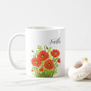 Christliche Religiöse Rote Pfoten Aquarellblume Kaffeetasse