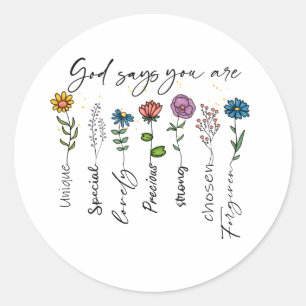 Christliche religiöse Wildblumen-Inspirationsglaub Runder Aufkleber