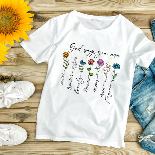 Christliche religiöse Wildblumen Inspirierend T-Shirt