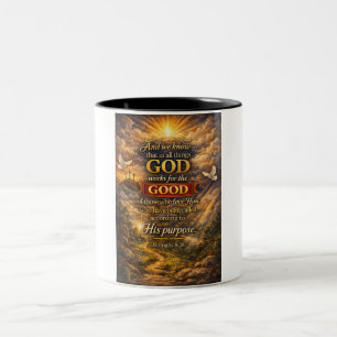 Christliche Römer 8:28 Bibelvers Kaffee-Tasse Zweifarbige Tasse