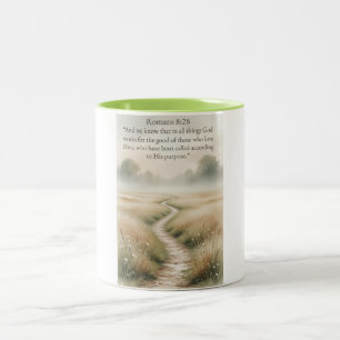 Christliche Römer 8:28 Bibelvers Kaffee-Tasse Zweifarbige Tasse
