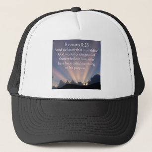 Christliche Römer 8:28 Bibelvers Trucker-Mütze Truckerkappe