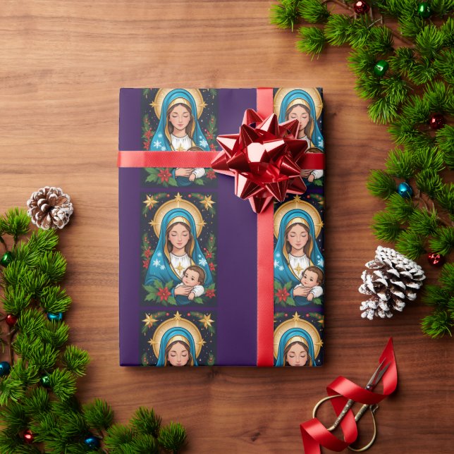 Christliche römisch-katholische Jungfrau Mary Weih Geschenkpapier (Feiertagsgeschenk)