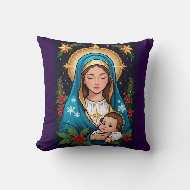 Christliche römisch-katholische Jungfrau Mary Weih Kissen (Vorderseite)
