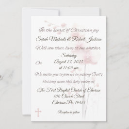 Christliche Rosa Orchidee und Cross Weditation Einladung