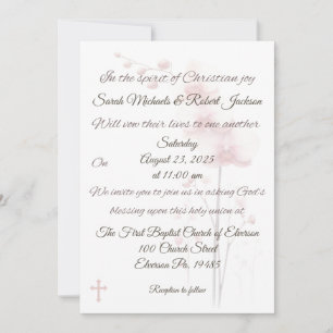 Christliche Rosa Orchidee und Cross Weditation Einladung