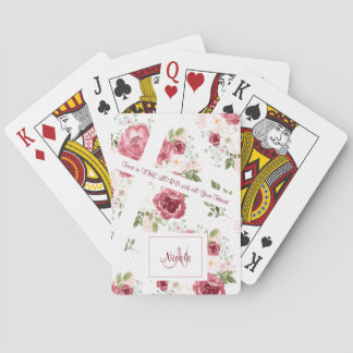 Christliche Rose Blumenbezeichnung und Monogramm Spielkarten