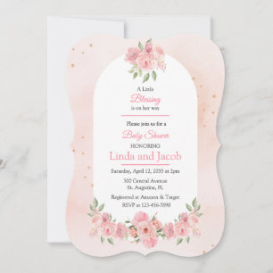 Christliche Rosen-Blumen-Baby-Mädchen-Shower-Einla Einladung