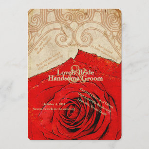 Christliche Rosen-Vintage Hochzeits-Einladung Einladung