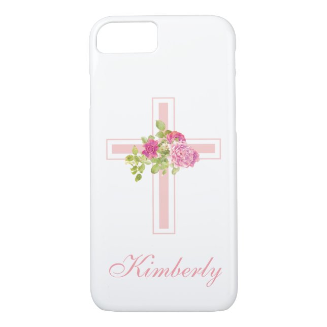 Christliche Rosenrosen Mit Monogramm Case-Mate iPhone Hülle (Rückseite)