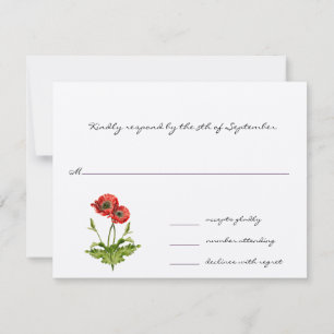 Christliche rote Mohnblumen Zwei sind besser Hoch RSVP Karte