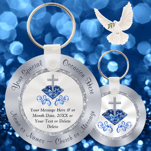 Christliche Saphir 65. Kirchenjubiläums-Geschenke Schlüsselanhänger