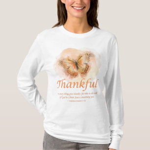 Christliche Schmetterlingsbibel für Frauen: dankb T-Shirt