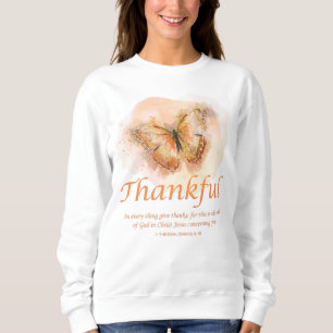 Christliche Schmetterlingsbibel für Frauen: dankba Sweatshirt