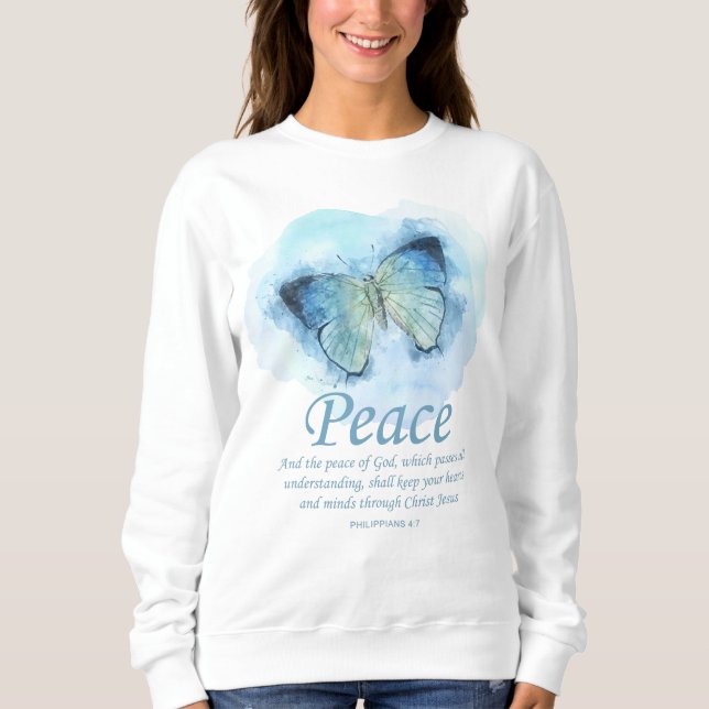 Christliche Schmetterlingsbibel für Frauen:Frieden Sweatshirt (Vorderseite)