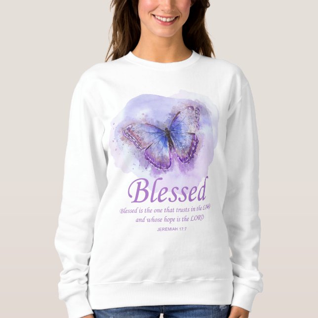 Christliche Schmetterlingsbibel für Frauen:gesegne Sweatshirt (Vorderseite)