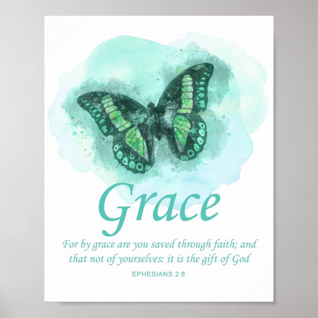 Christliche Schmetterlingsbibel für Frauen: Grace Poster (Vorne)