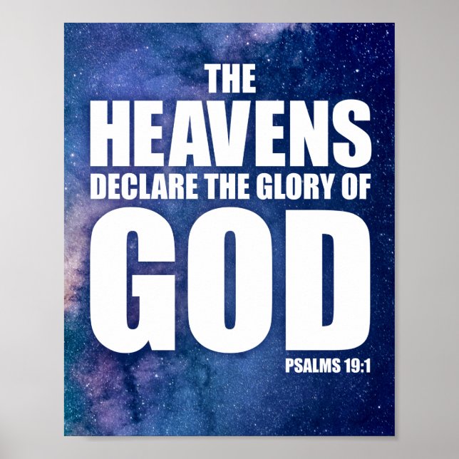 Christliche Schöpfungsgalaxie Verse Heavens Declar Poster (Vorne)