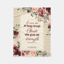 Christliche Schrift Burgunder Floral Personalisier