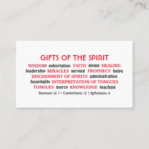 Christliche Schrift   GIFTEN VON SPIRIT   Modern Visitenkarte