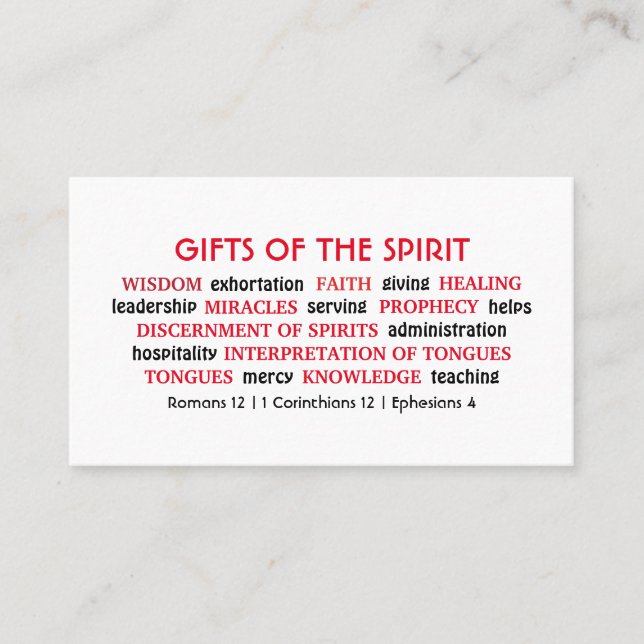 Christliche Schrift | GIFTS VON SPIRIT | Modern Visitenkarte (Vorderseite)