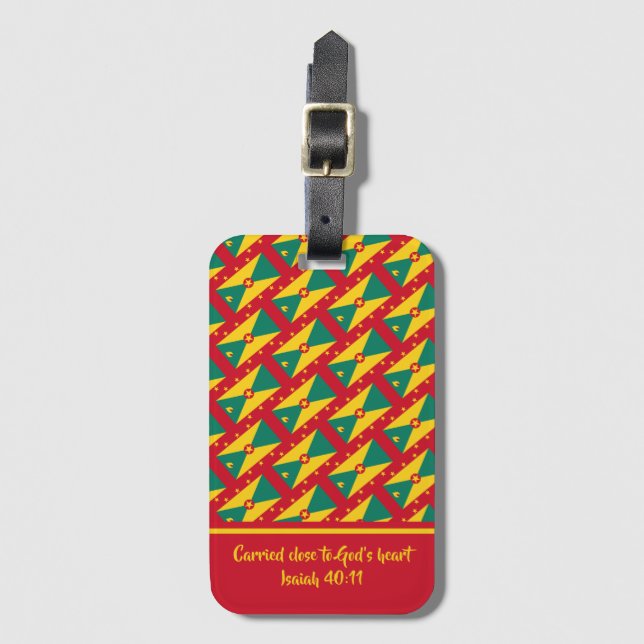 Christliche Schrift GRENADA FLAG Isaiah Gepäckanhänger (Vorderseite Vertikal)