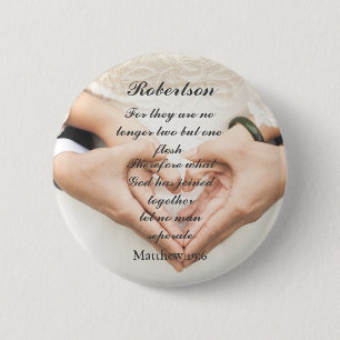 Christliche Schrift Hochzeitsfoto Button