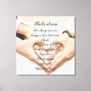 Christliche Schrift Hochzeitsfoto  Leinwanddruck