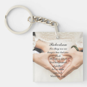Christliche Schrift Hochzeitsfoto Schlüsselanhänger