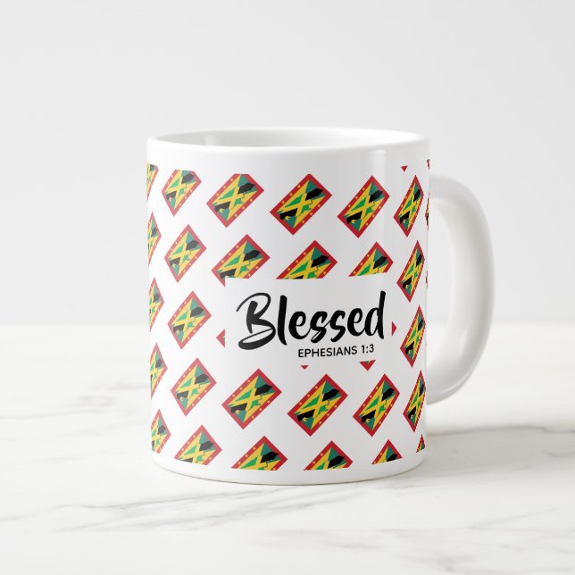 Christliche Schrift JAMAICA GRENADA zwei gesegnet Jumbo-Tasse (Vorderseite Rechts)