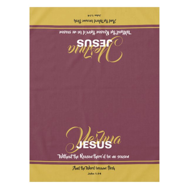 Christliche Schrift JESUS GRÜNDER Weihnachtsfeiert Tischdecke (Vorderseite)