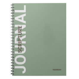 Christliche Schrift Personalisiert Grünes Journal Notizblock