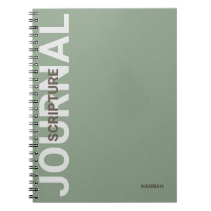 Christliche Schrift Personalisiert Grünes Journal Notizblock