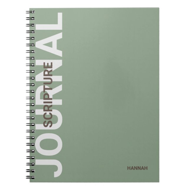 Christliche Schrift Personalisiert Grünes Journal Notizblock (Vorderseite)