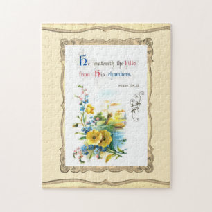 Christliche Schrift und hübsche Blumen 