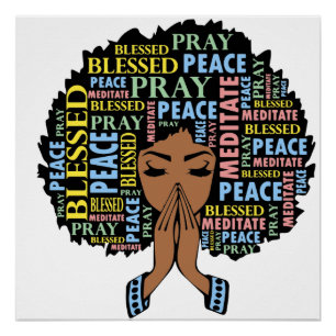 Christliche Schwarze beten Melanin Poster